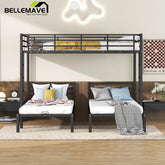Bellemave® Full over Twin & Twin Metal Triple Bunk Bed - Bellemave